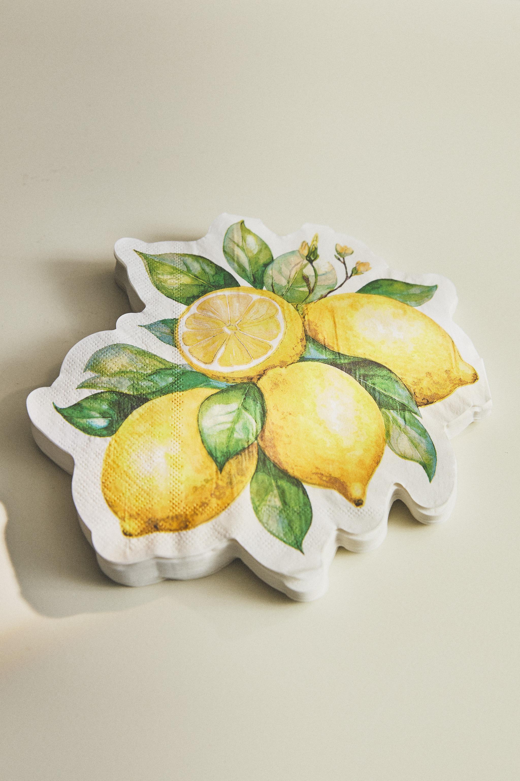 LEMON PRINT PAPER NAPKINS (PACK OF 20)